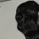 LOSMOEER Natural Black Wig with Bangs Short Wavy Wigs for Women Shoulder Length Curly Bob Wigs Heat Resistant Synthetic Wigs for Halloween Cosplay Daily Party Use (14 Inch)