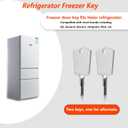 2 x WR01X28053 Freezer Door Key Replacement Haier Refrigerator Door Key Compatible GE Sears Kenmore Generic Fridge Door Freezer Key -2 Pack, silvery