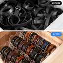 XZQTIVE Belt Organizer, Acrylic Belt Storage Holder for Closet with 7 Compartments, Clear Display Case for Ties,Socks