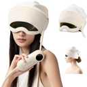 Artmory Electric Head Massager for Headaches, Eye Massager with Heat, Rechargeable Head and Eye Massage for Stress Relax, Fatigue, Ideal for Rest & Relaxation, Best Gift for Mom/Dad, White