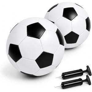 Soccer Ball Size 5 Size 4 Size 3 Size 2 with Pump Deflated - Single, 2 or 3 Pack Official Size Indoor Outdoor Training - Gift for Toddler Kids Youth Teens Adult 1-3 5-8 8-12 12+ Years Old Boys Girls
