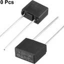 uxcell 10Pcs DIP Mounted Miniature Square Slow Blow Micro Fuse T5A 5A 250V Black