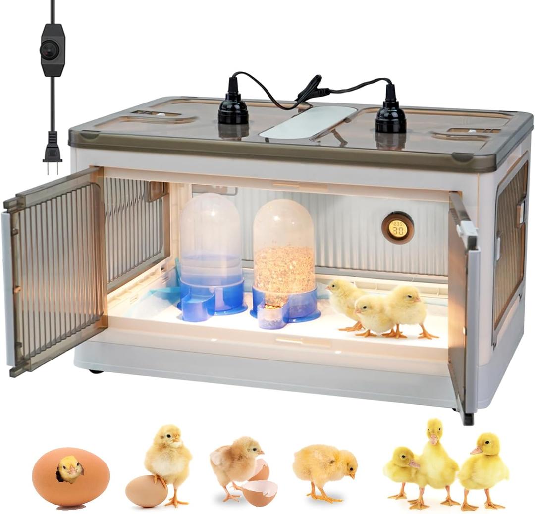 Chicken Brooder Box for Chicks Brooder Heater Chicks Warmer Brooder Plate Kit Chicken Brooder Box Tent Pen with Thermometer for 15 Ducks Bedding Indoor Quail Brooder (20x14.17x11.81 White)