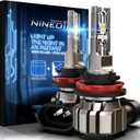 NINEO H11 Bulbs, H11 Fog Light, H8 H9 6500K Cool White, Fanless Wireless in-Line Bulbs (Pack of 2)