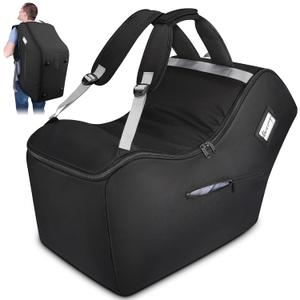 YOREPEK Padded Car Seat Travel Bag Backpack Compatible with All Nuna Pipa Car Seat and Base, Infant Car Seat Bags for Air Travel with Shoulder Straps, Carseat Cover with Side Pocket, Protective Feet (Black)