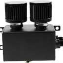 Universal Aluminum 10AN 1.2L Twin Baffle Dual Filter Engine Oil Catch Can Tank With 2 Air Filters Oil Catch Reservoir Tank Can Breather Kit Black