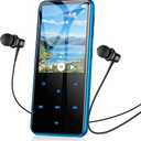 AGPTEK 64GB MP3 Player with Bluetooth, M3 2.4'' Player with Speaker(Blue) | with FM Radio, Touch Buttons, Supports Up to 128GB