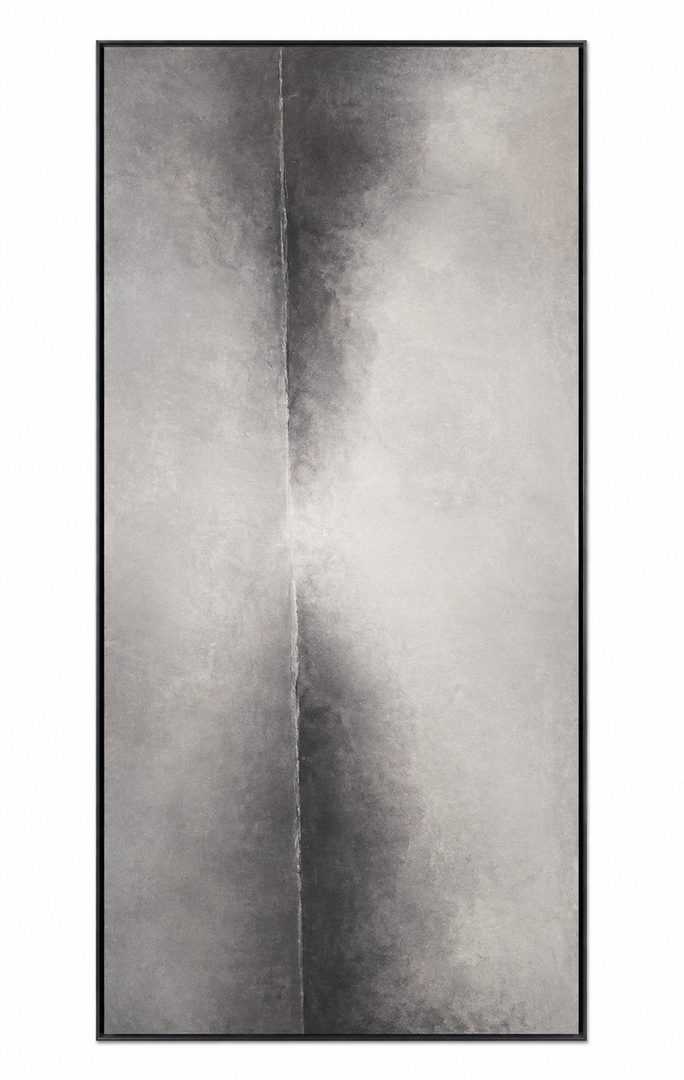 Framed Long Grey Abstract Vertical Wall Art, 18x56 In