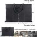 JJRING Dacron Light Weight Art Portfolio Tote Bag, 25'' x 37'' for 24'' x36'' Black Carrying Storage Case For Poster, Sketching, and Drawing