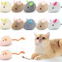 12PCS Cat Mouse Toys with Catnip, 2.36 Mouse Toys for Cats, Faux Fur Cat Mice Toys with Plastic Body, Interactive Catnip Toys for Indoor Cats Play Fetch