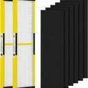 2 Pack FLT5000 True HEPA Replacement Filt-er C with 6 Pack Activated Carbon for G-Guardian AC5000 AC5000E AC5250PT AC5300B AC5350B AC5350BCA AC5350W CDAP5500