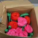 18 Pcs Plush Rose Flower Stuffed Bendable Stems Plush Bouquet Toy Soft Floral 12.6 Inch for Graduation 2026 Mother's Day Valentines Day Girl Girlfriend Wife Family and Friends(18 Pcs Colorful Series)