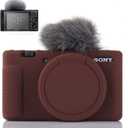 Pocoukate Camera Case for Sony ZV-1, ZV1 Camera Case Digital Camera Anti-Scratch Slim Fit Soft DSLR Camera Sleeve with Screen Protector for Sony ZV-1 (Coffee)