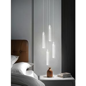 ykolupty 4-Lights Kitchen Island Pendant Lights Silver Mini Chandeliers for Dining Room Crystal Pendant Lighting Ceiling Lights for Hallway Foyer Living Room