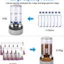 Automatic Cat Feeder and Water Dispenser with Stainless Steel Bowl Gravity Food Feeder and Waterer Set for Small Medium Dog Puppy Kitten 1 Gallon x 2(Grey)
