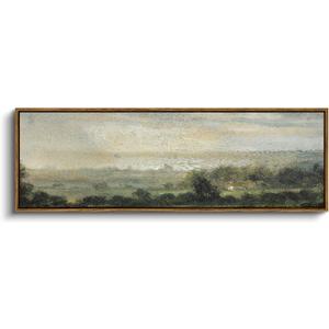 InSimSea Extra Large Framed Vintage Wall Art, Living Room Country Farmhouse Decor, Wild Field under Sky Landscape Paintings, Canvas Prints, Scenery Long Picture for Bedroom Above of Bed,12x36inch