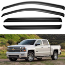 Window Visors Rain Guards for 2014-2018 Chevy Silverado/GMC Sierra 1500 Full-Size Cab, Out-Channel Window Vent Wind Deflectors Visors Shades for 2015-2019 Silverado/Sierra 2500HD 3500HD Crew Cab