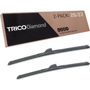 TRICO Diamond (25-2622) 26 Inch & 22 inch pack of 2 High Performance Automotive Replacement Windshield Wiper Blades For My Car Super Premium All Weather Beam Blade for Select Vehicle Models