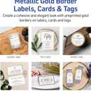 Avery Printable Tent Cards, 2" x 3.5", White, Metallic Gold Borders, Laser/Inkjet, 80 Blank Place Cards (3328)