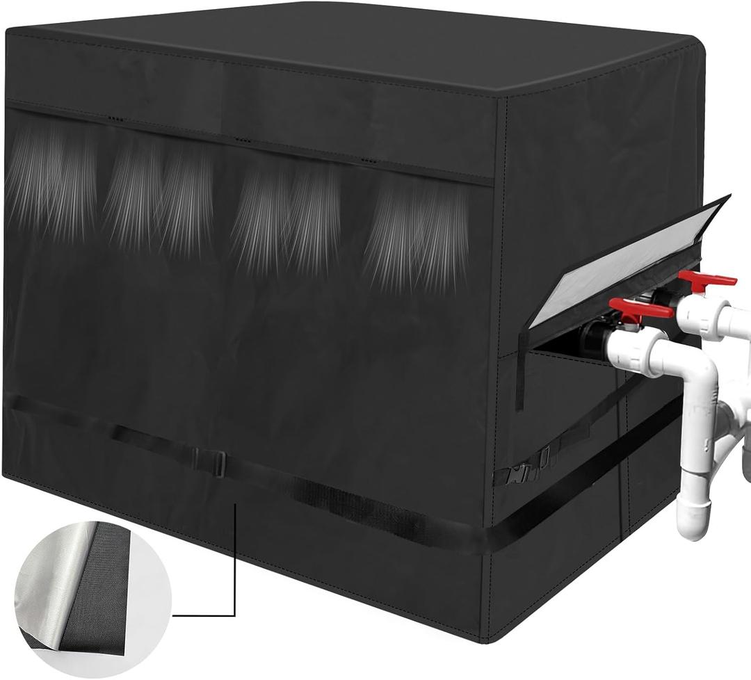 Pool Heater Cover for Hayward,1200D double layer fabric Pool Heater Cover for Outside Units Pool Heater Winter Cover Waterproof Pool Pump Covers Pool Pump Equipment Cover 40" L X 34" W X31 H