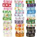 TaoBary 33 Rolls Washi Tape Set, 15 mm Holiday Washi Tape Set Seasonal Plaid Bohemian Colorful Vintage Cute for Card Wrapping Craft(Festive Style)