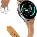 JOYOZY Leather Bands compatible with Samsung Galaxy Watch 6/5/7/FE 40mm 44mm/Watch 5 pro 45mm/Watch 4/Classic/Active2 Bands 40mm 44mm,20mm Genuine Leather Watch Band Replacement Strap for Woman Man