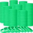 Liliful 100 Pcs Silicone Rubber Wristbands Rubber Wristband Bracelet Bands for Silicone Wristbands for Women Men(Green)