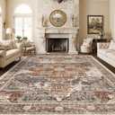 RUUGME Washable 10x14 Area Rugs - Large Rugs for Living Room Stain Resistant Carpet Vintage Rugs for Bedroom with Non Slip Backing Home Decor Floor Decoration Mat 10x14 Brick