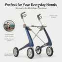 byACRE Carbon Ultralight Rollator - World's Lightest Carbon Rollator - Only 10.6 lbs/for Indoor and Outdoor Use/Foldable and Easy to Travel with (Royal Blue, Compact Track)