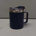 ALOUFEA 12oz Insulated Coffee Mug Cup with Handle, Stainless Steel Travel Coffee Mug with Flip Lid, Double Wall Vacuum Coffee Tumbler, Navy