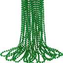 2 x JOYIN 12 Pcs Mardi Gras Gold Green Purple Bead Necklaces, Multi Metallic Colors Necklace Set for Mardi Gras Party Favors Supplies, St. Patricks Day Costume Accessories Decorations