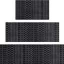 Black Boho Kitchen Rugs Set of 3,Moroccan Modern Farmhouse Kitchen Mats for Floor,Geometric Pattern Non-Slip Washable Sink Mats Home Decor Doormat+Runner Rug