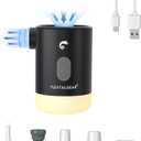 FLEXTAILGEAR 4.5kPa Air Pump for Inflatables, Portable Air Pump with Led Light, 3600 mAh Rechargeable Battery Air Mattress Pump Inflator Pump for Pool Floats Boats Sleeping Pads Inflatable Toys (Black)