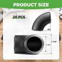 20 Pack 1-1/2" Carbon Steel 90° Butt Weld Elbow, Beveled Ends, Weldable Pipe Fitting, Sandblasted & Oiled Finish for Structural, Industrial, Fabrication Use