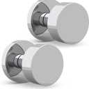 Mega Handles Buena Dummy Door Knob - 2 Pack Heavy Duty Dummy Door Knobs, Non-Turning Silver Door Knobs for French Doors & Closet, Single Side, Fits All Standard Doors - Polished Chrome
