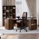 Drafting Executive Chair, Tall Office Chair with Padded Flip-Up Armrests, Mid-Back Cushioned Seat, 360° Swivel Rolling Computer Desk Chair for Standing Desk & Home Office, Vintage Brown