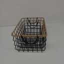 Metal Wire Storage Shelf Baskets with Handles (Black with Jute, Set of 3) | Decorative Storage Baskets 17'*11' ,14'*10' ,12'* 8'