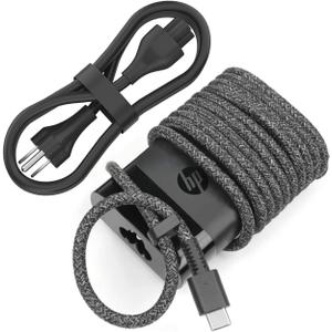 65W USB C Type-C AC Charger Compatible with HP EliteBook x360/ProBook G3 G4 G5 G6 G7 G8 G9 Chromebook X360/Spectre X360 Laptop Power Supply Adapter Cord