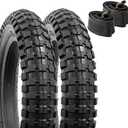 YunSCM 2-PCS 12" Kid Bike Tires 12x2.40/64-203 and 12/12.5" Heavy Duty Bike Tubes CR202 Angled Valve Compatible with Mountain Bike 12x2.35 12 x 2.40 Bike Bicycle Tires and Tubes (Y-1091)