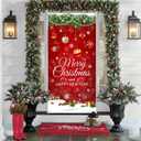 Christmas Door Cover Snowflake Hanging Wall Balls Merry Christmas Happy New Year Front Door Porch Cover Banners for Winter Xmas New Year Holiday Party Decor 70.8 x 35.4 Inch