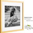 Yaetm 16x16 Gold Picture Frame Matted to 12x12, Set of 3, Thin Square Frame for Gallery Wall Display, Hanging Hardware Included (3 Pack, Gold)