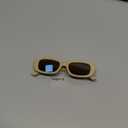 COCOSAND Kids Polarized Sunglasses Flexible Retro Rectangle Party Hipster Glasses for Teen Youth Boys Girls Age 8-12 (Light Brown)