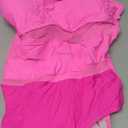 Edelqual Women's Sexy One Piece Bathing Suits Tummy Control Slimming Mesh Modlily Swimsuits for Women 2026 Swimwear (Pink, L)