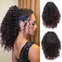 YXCHERISHAIR Ponytail Extension,Curly Wavy Ponytail Drawstring Ponytail Hair Extensions for Women Natural Wavy Synthetic Hairpiece for African Women Daily Use party(T1B/99J,14inch)