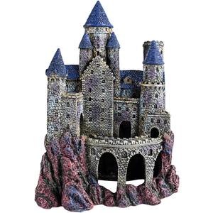 Penn-Plax Age-of-Magic Wizards Castle Aquarium Dcor  Resin for Freshwater and Saltwater Fish Tanks  Large (RRW8) (Vegetable)