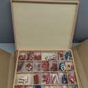 Wood - Small Movable Alphabet (Red & Blue) Adena Montessori Letter Materials Educational Tools Preschool Early Learning Words Toys