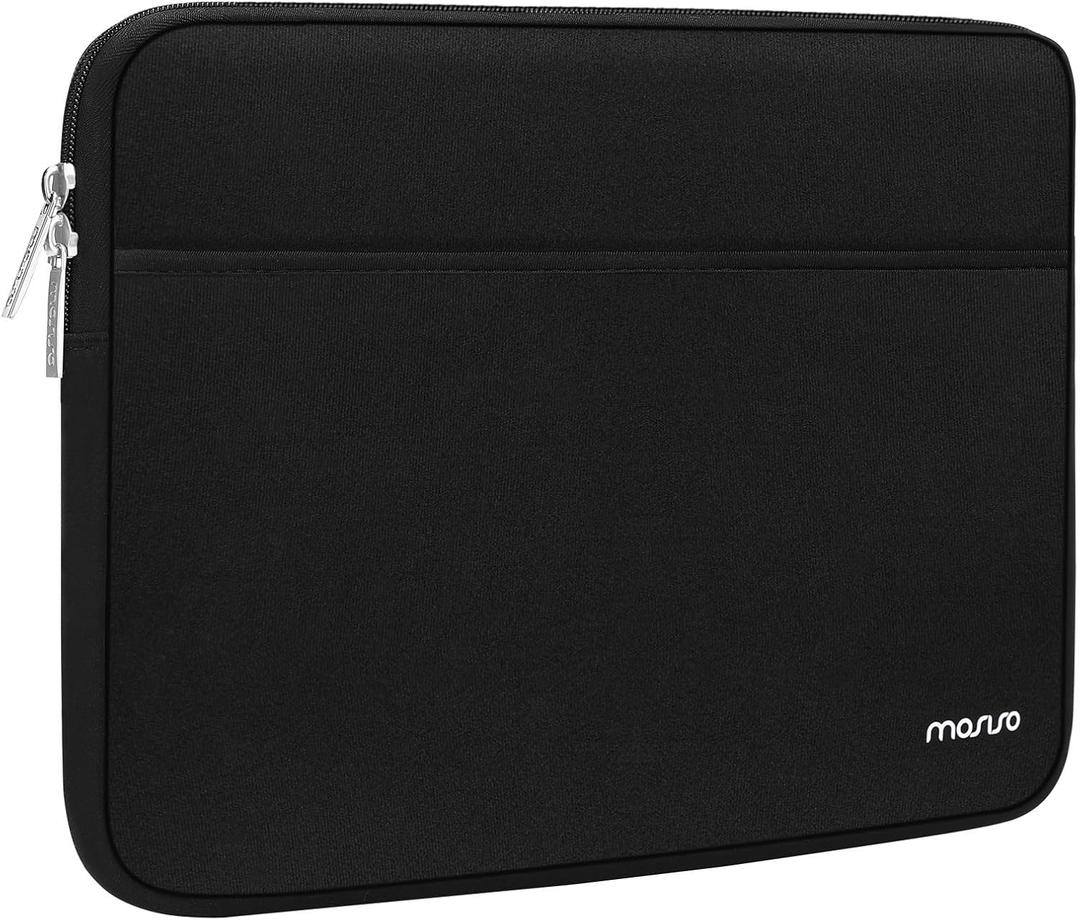 MOSISO Laptop Case 13-14 inch, 13.3 inch Laptop Sleeve Bag Compatible with MacBook Air 13.6/Pro 13/Pro 14 M5 M4 M3 M2 M1,HP Dell ASUS Lenovo,Neoprene Carrying Case with Horizontal Pocket, Black