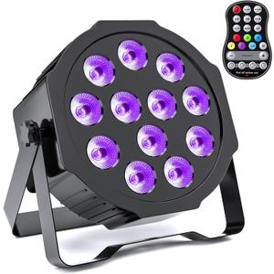 Rechargeable Par Lights Uplights RGBWA+UV 6-in-1 LED Battery Powered Stage Lights with Remote & DMX Control, Sound Activated for Festivals, Weddings, Bars, Churches, DJ