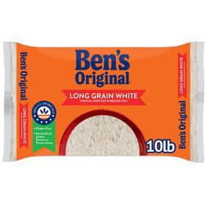 BEN'S ORIGINAL Enriched Long Grain White Rice, Parboiled Rice, 10 lb Bag (EXP 03/07/28)