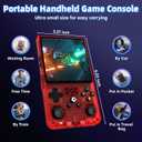 R36MAX Retro Handheld Game Console, 4.0 inch Retro Gaming Console with 64GB Memory, Portable Retro Video Games Console, 4000mAh Battery, Support 30+ Emulators, Transparent Red